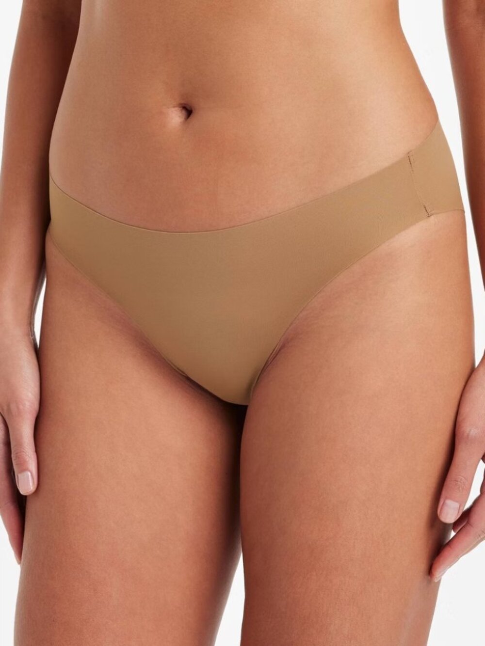 NEW Women's Invisible Edge Cheeky Bikini Underwear Auden™ Caramel Small 4-6